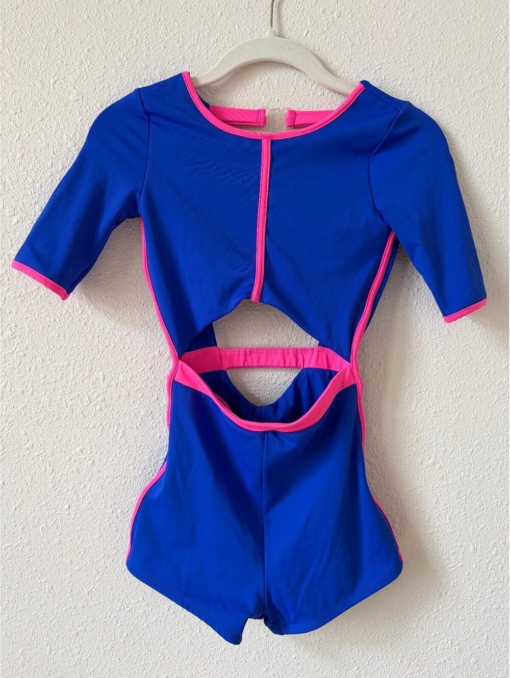 Tiger Friday Blue Cutout Unitard Jumpsuit Size Adult XS Dance Cheer Colorful